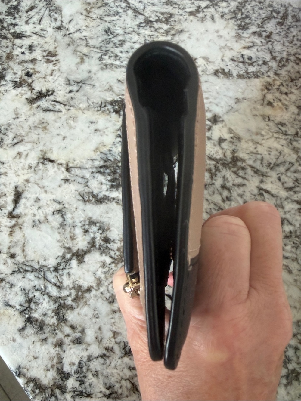 kate spade Two-Tone Black and Blush Long Wallet - Picture 4 of 6